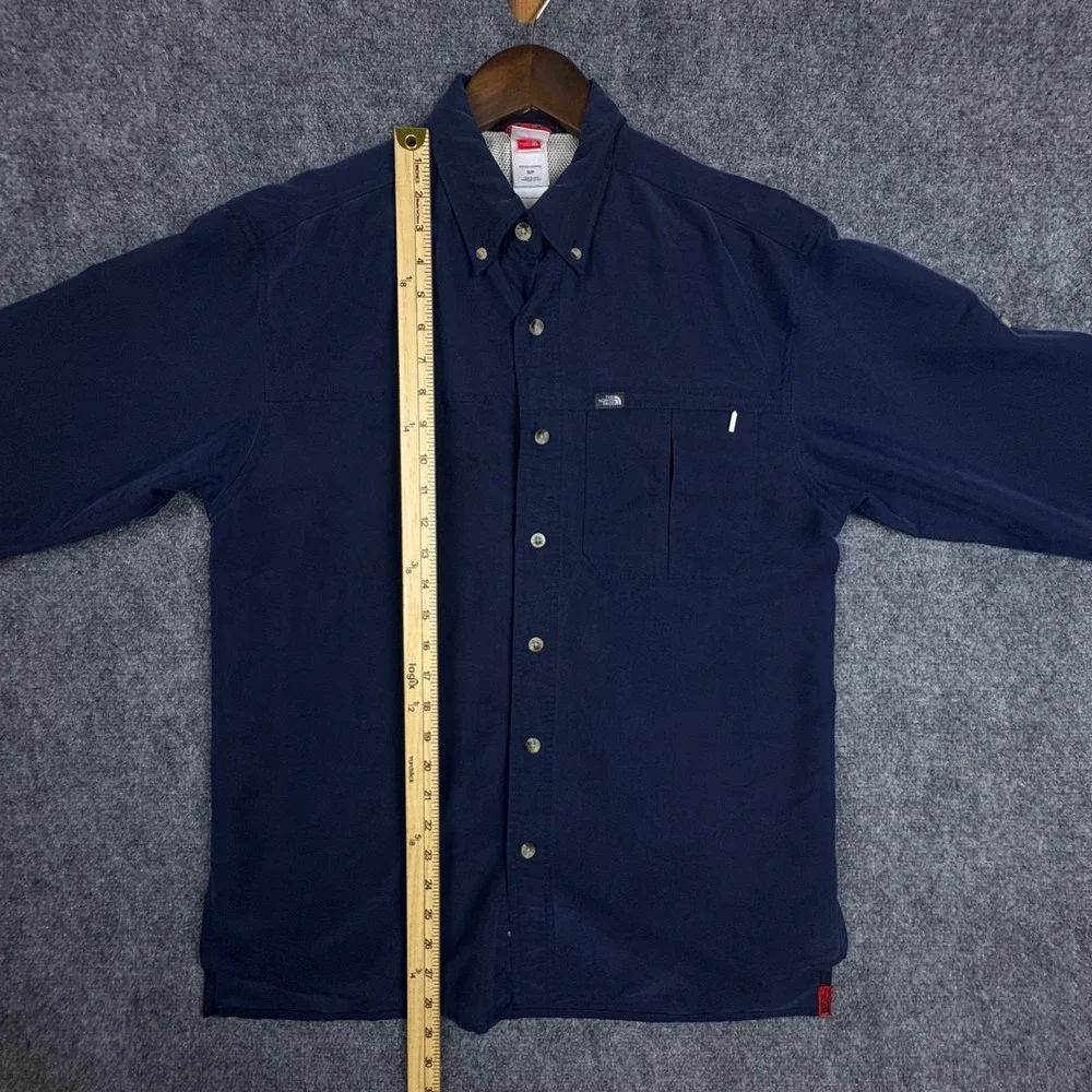 The North Face Mens Navy Blue Modal Blend Long Sleeve Hiking Shirt Small A412